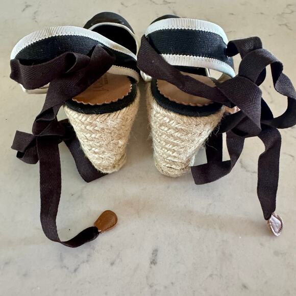 J.Crew Carolyn Espadrilles Wedge Chocolate Brown Lace Up Size 7 - Picture 4 of 5